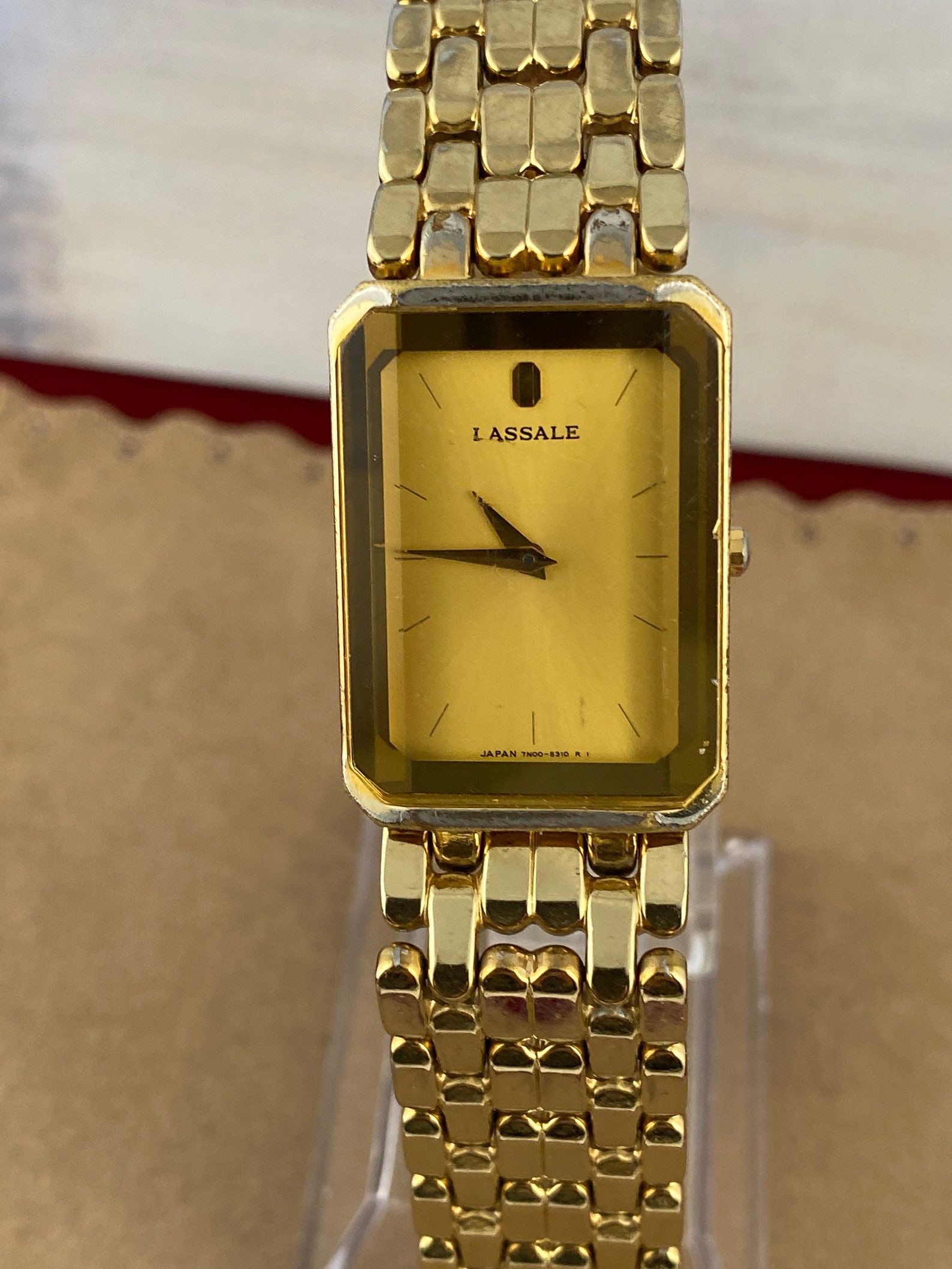 Vintage Lassale by Seiko Tank Dress Watch Gold Tone 7.5 inch | Etsy