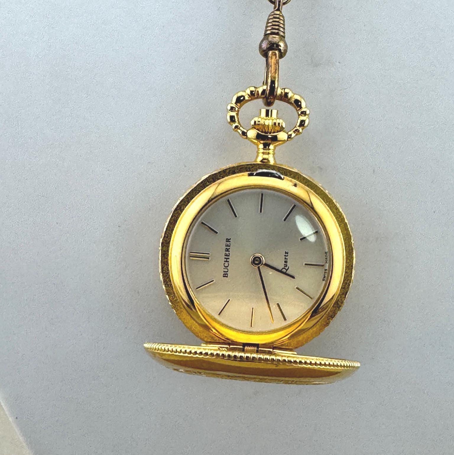 Vintage Bucherer Swiss Quartz Pendant Watch: Gold Plated  display picture 2