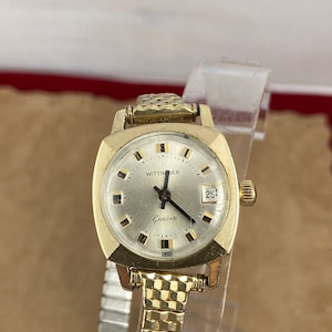 Vintage Wittnauer Diamond Accent Watch: 10K Gold Filled Ladies Dress Watch
