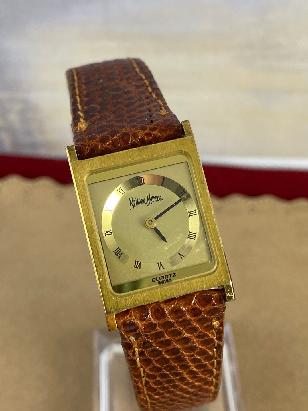 Vintage Neiman Marcus Gold Plated Watch: Swiss Made, Roman 