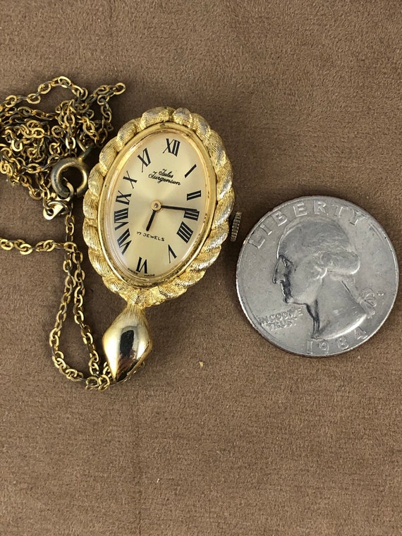 Vintage Jules Jurgensen Ladies Pendant Watch Gold… - image 7