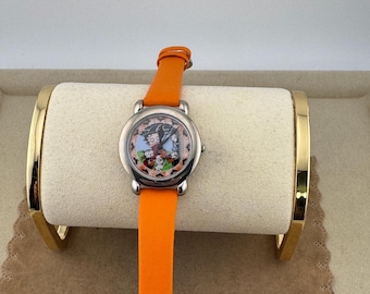 Vintage Betty Boop Scary  Halloween Watch Orange Strap Bat Chasing Betty and friends