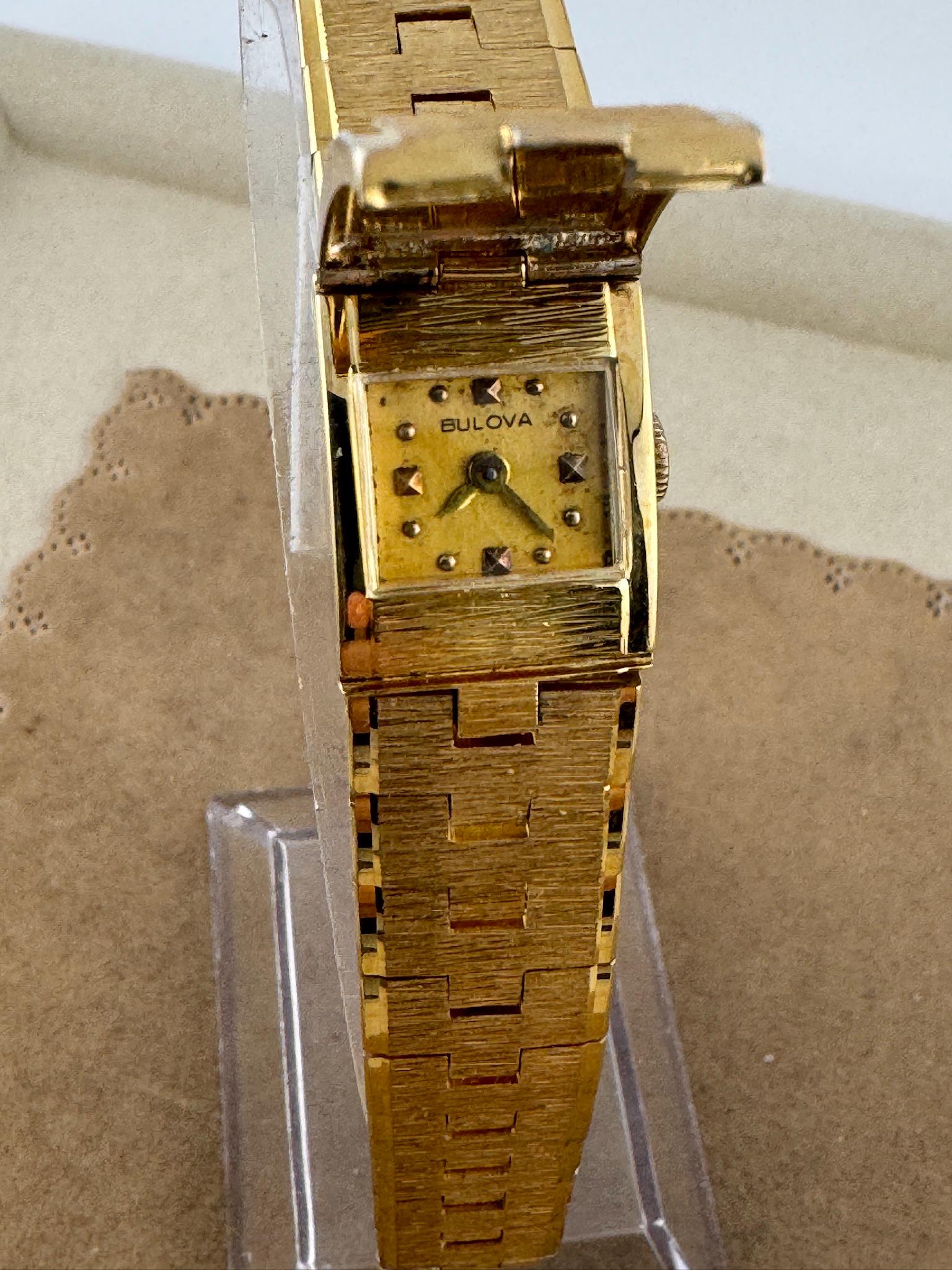 Vintage Bulova Ladies Watch: 10K Gold Filled Flip Top, 17 Jewel