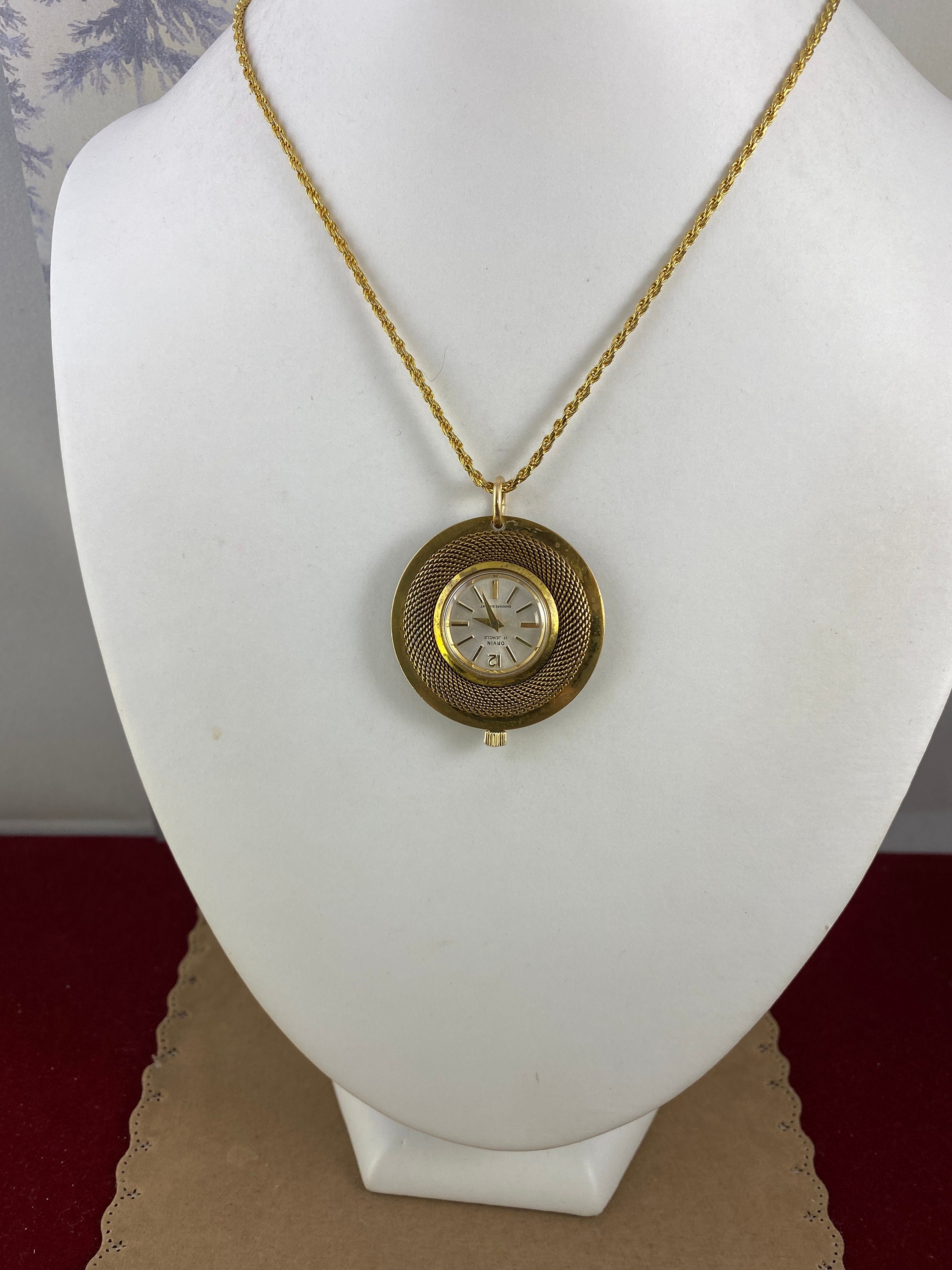 ヴィンテージ オービン 17 ジュエル スイス製 機械式ペンダント  