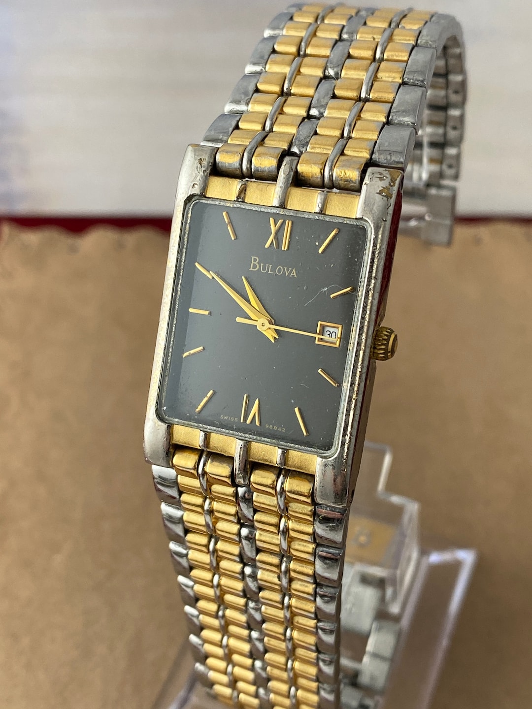 Vintage Bulova T4 Expensive 7 Jewel Movement 2 Tone Gold