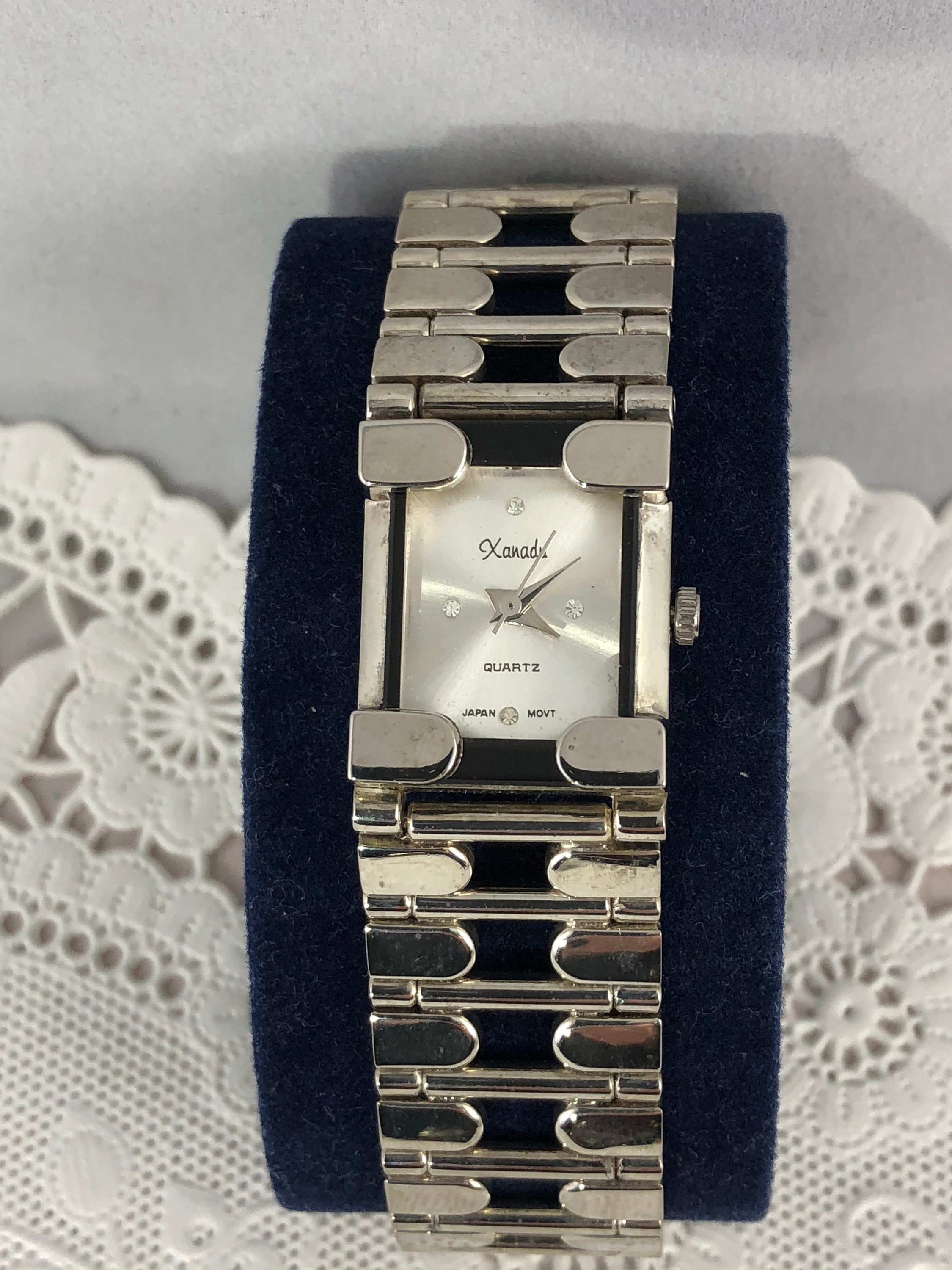 Vintage Ladies Xanadu Silver Square shape Face with Black outline quartz watch Xanadu Women main image 3