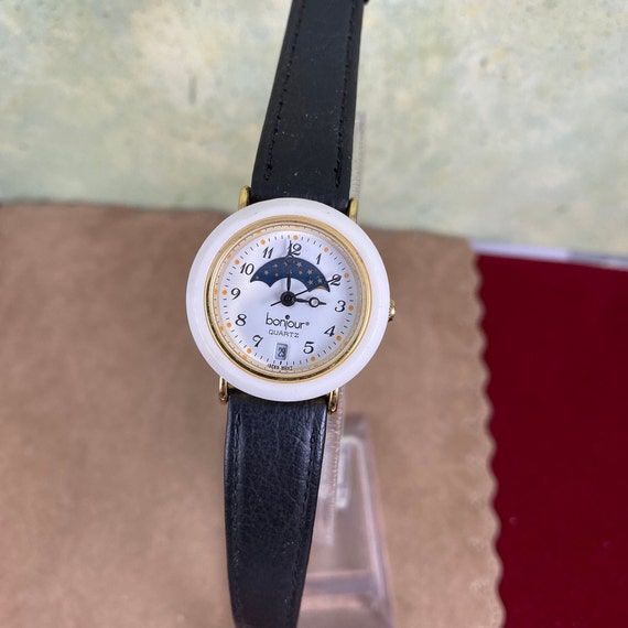 Vintage Bonjour Moon Phase Day Sun 