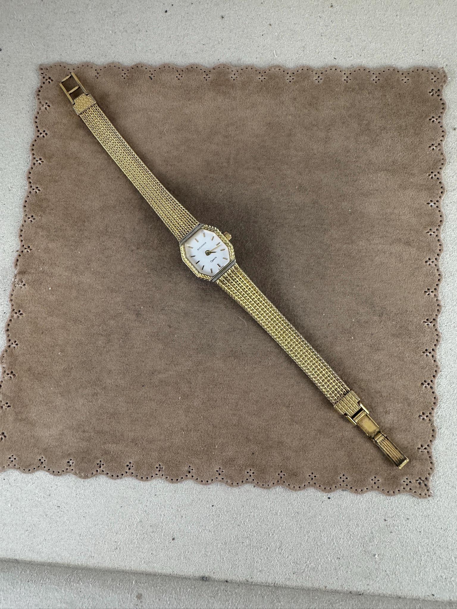 Vintage 1980's Bucherer Ladies Watch Octagon Case Black