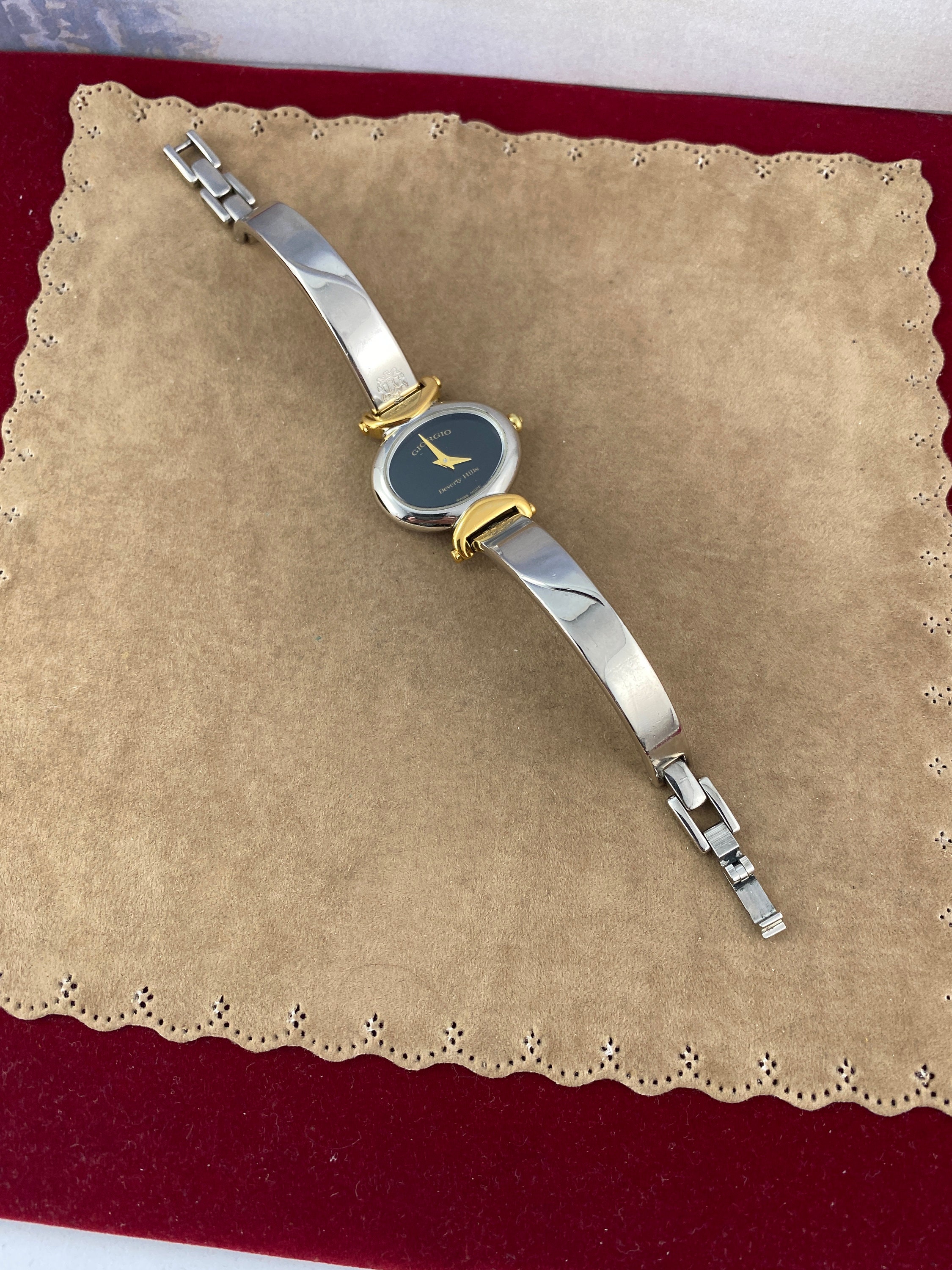 Vintage Giorgio of Beverly Hills Swiss Gold Bangle Watch Vintage Giorgio Beverly Hills Swiss Watch: Gold Plated Cuff  main image 3