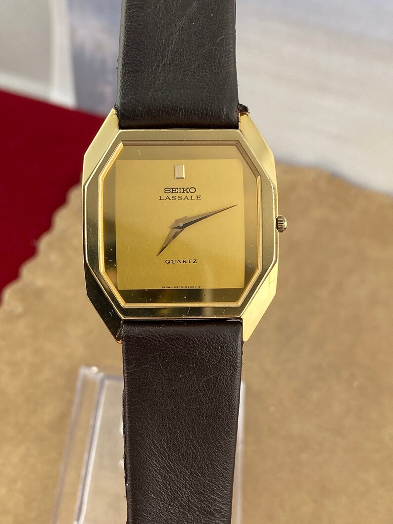 Vintage Seiko Lassale Gold Tone Ultra Thin Mens Watch with Original Box |  #1893111680