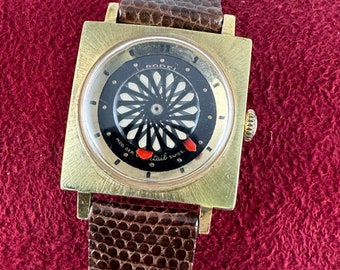 Vintage Gold Filled Borel Kaleidoscope Cocktail Watch: Art Deco Swiss Ladies Wristwatch