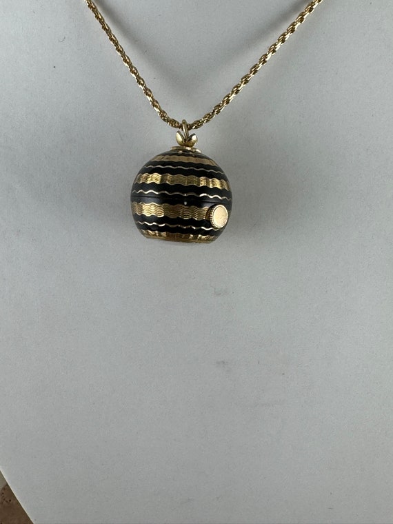Vintage Caravelle Orb Pendant Watch: Brocaded Diamond… - Gem display picture 1