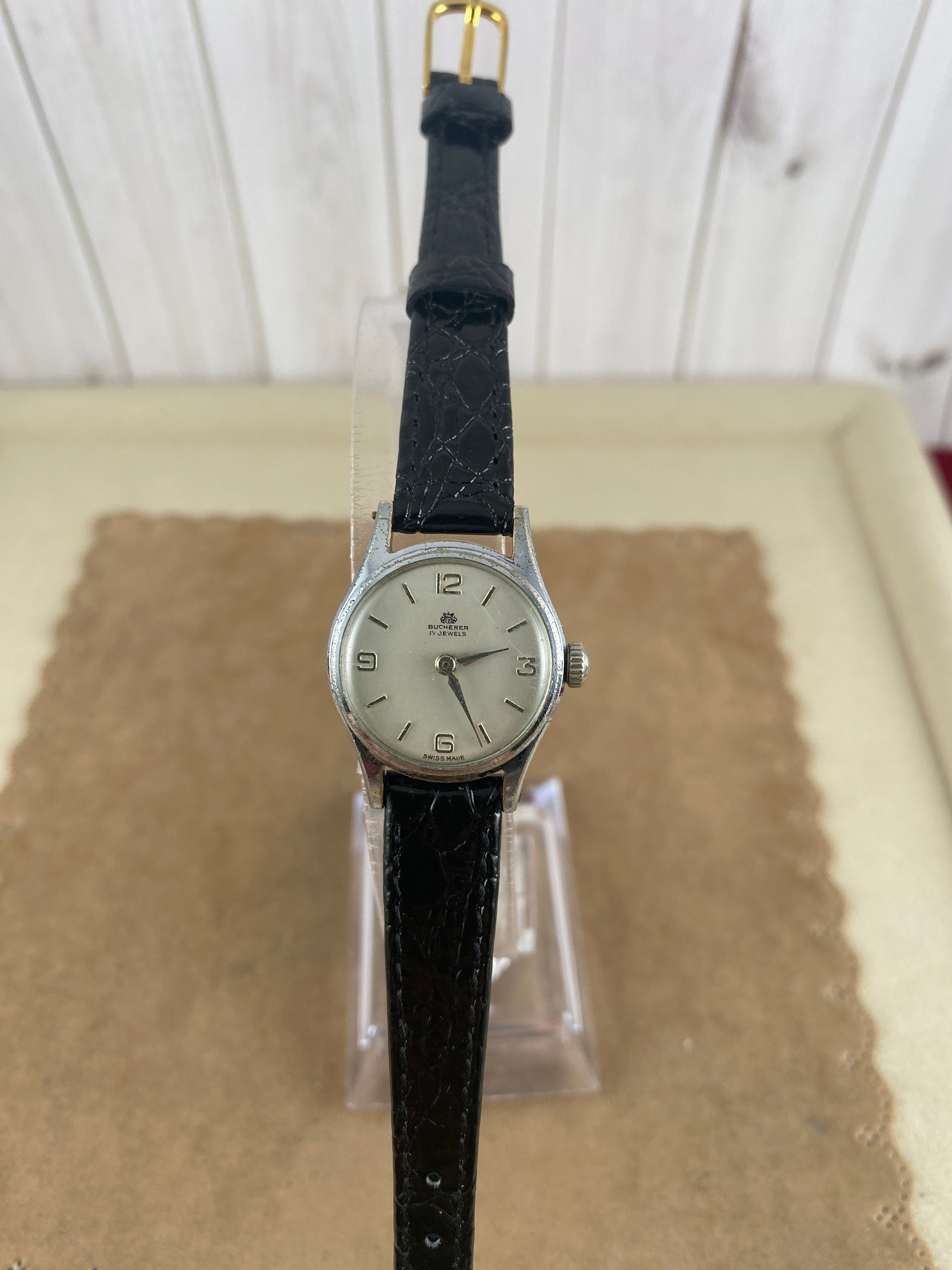 BUCHERER レディース　時計 Vintage 1950's Bucherer 17 Jewels Ladies Wrist Watch Rhodium