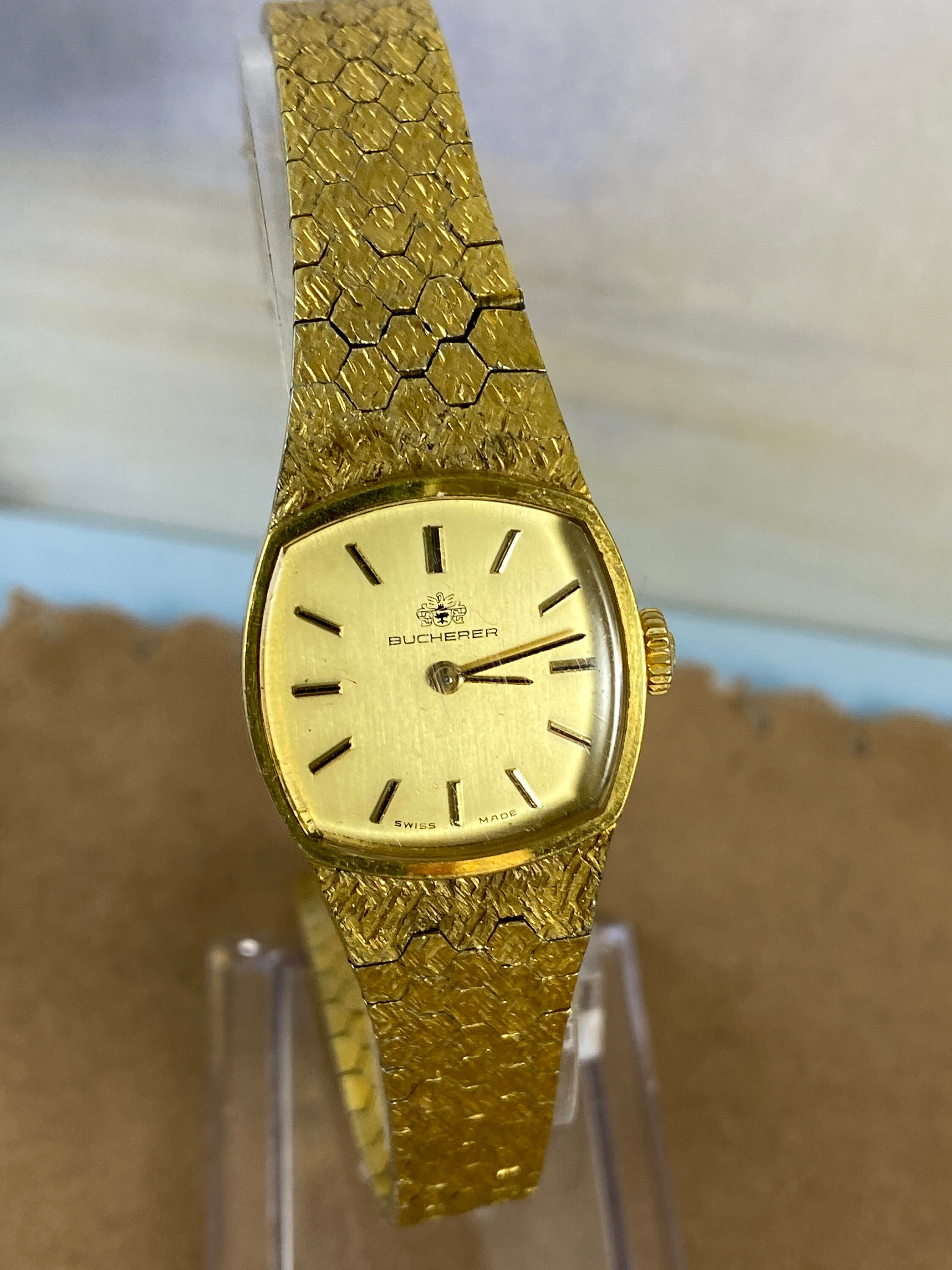 Beautiful Vintage Bucherer Swiss Gold Tone Wrist Watch 17 Jewel Swiss Movement 1960 1970 s Etsy