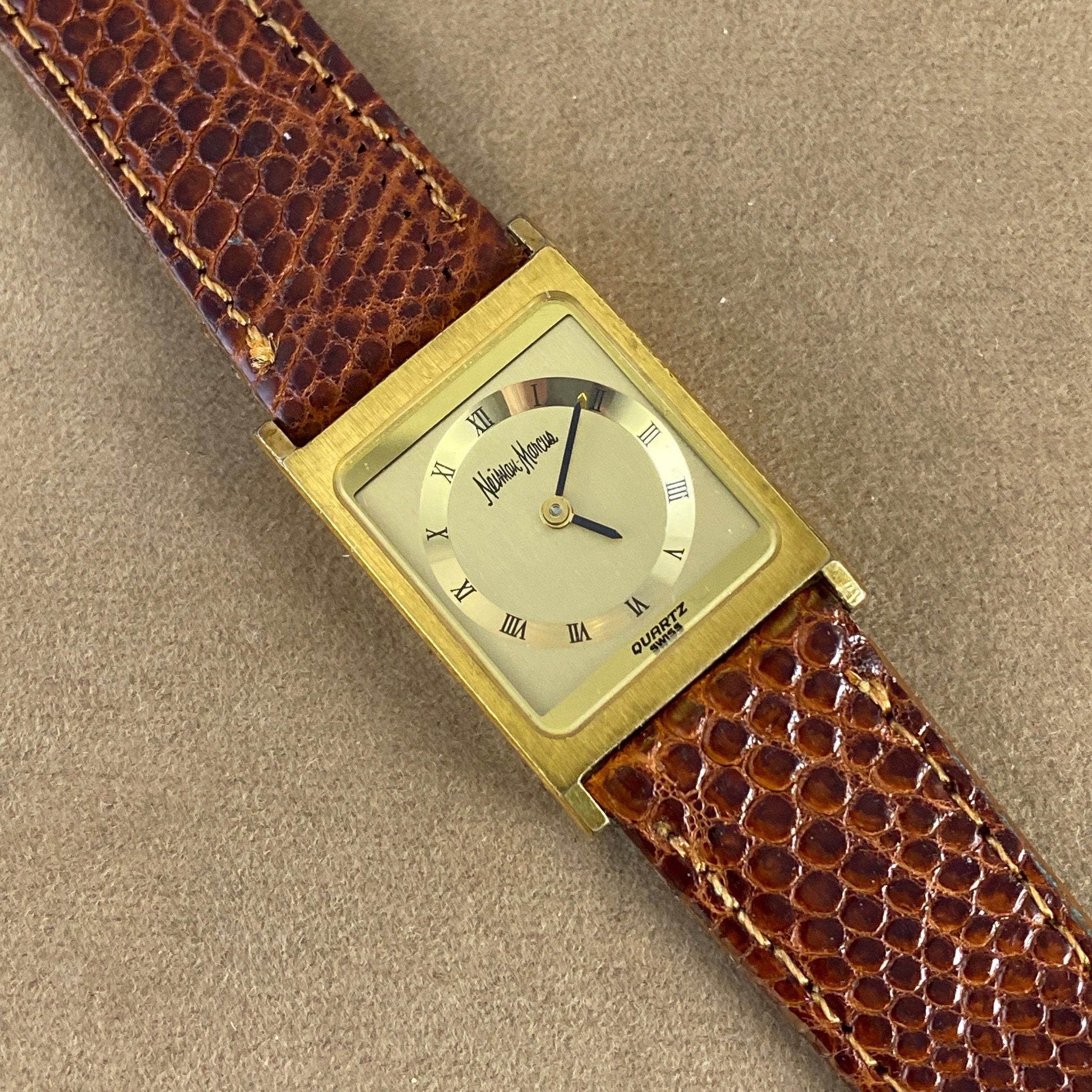 Vintage Neiman Marcus Gold Plated Watch: Swiss Made, Roman  display picture 2