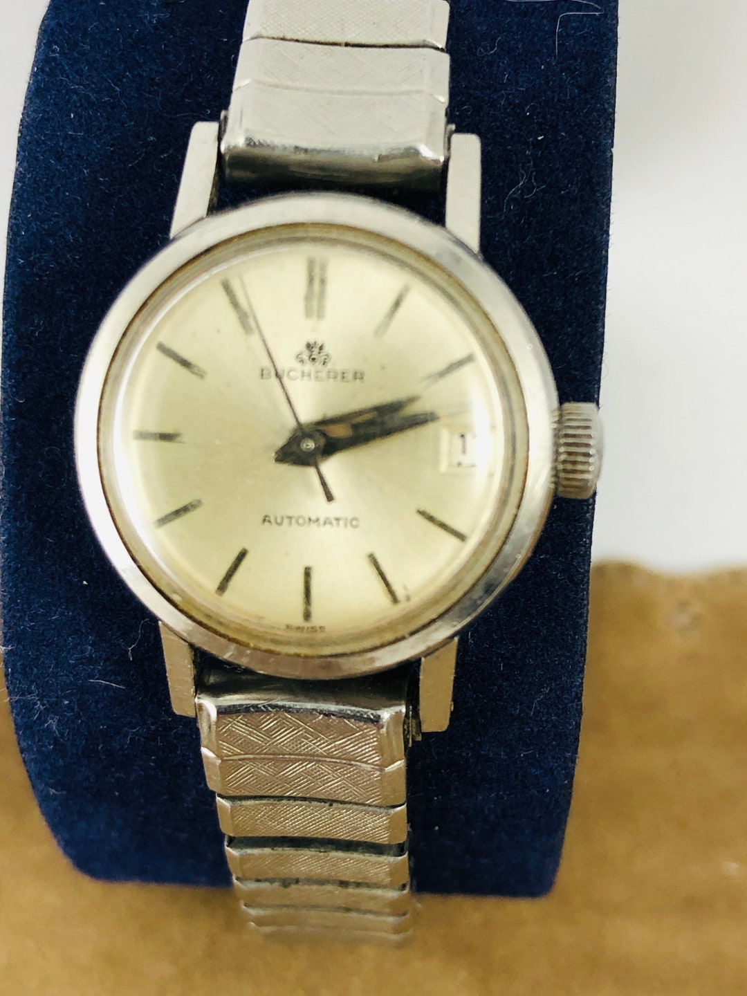 Vintage Silver Tone Bucherer With Date, Self Wind, Automatic Vintage Silver Tone Bucherer With Date, Self Wind, Automatic