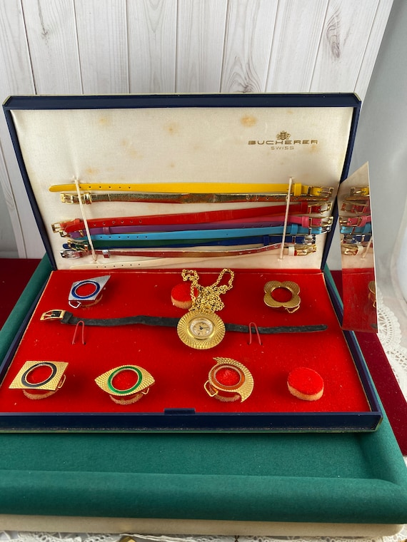 Vintage 1950 s Swiss Made Watch Set Can Be Worn as a Bracelet Pendant or Ring With Changeable Bezels With 24 Inch Cable Necklace Etsy Ireland