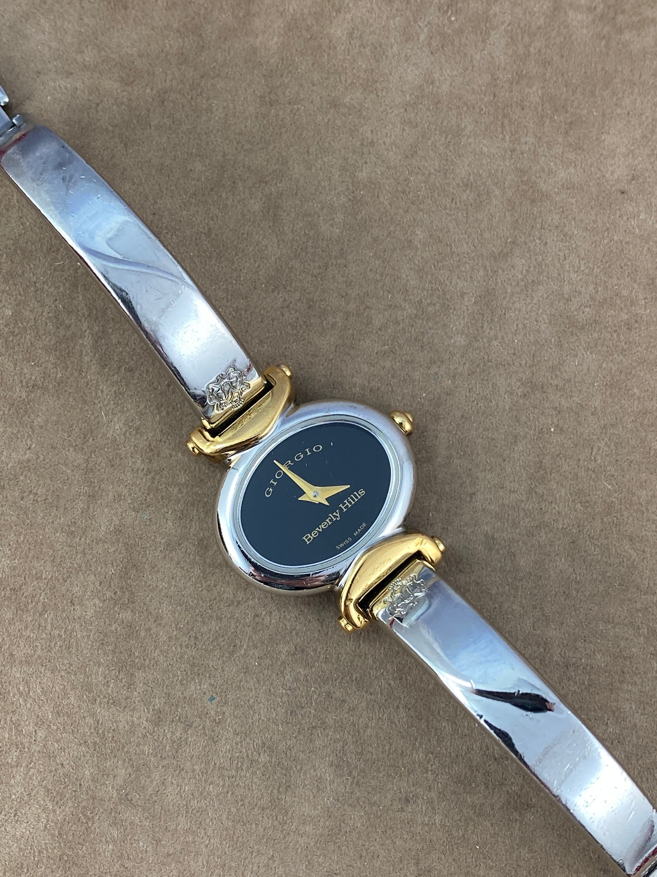 Vintage Giorgio Beverly Hills Swiss Watch: Two-tone Cuff  display picture 2