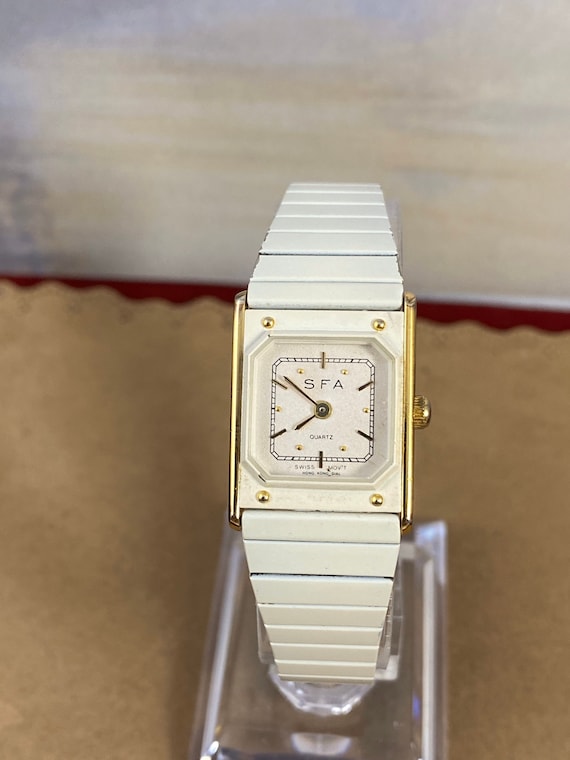 Vintage Gold SFA Tank Style White Swiss Made Watch il_1080xN.2206888754_5u2f.jpg main image 2