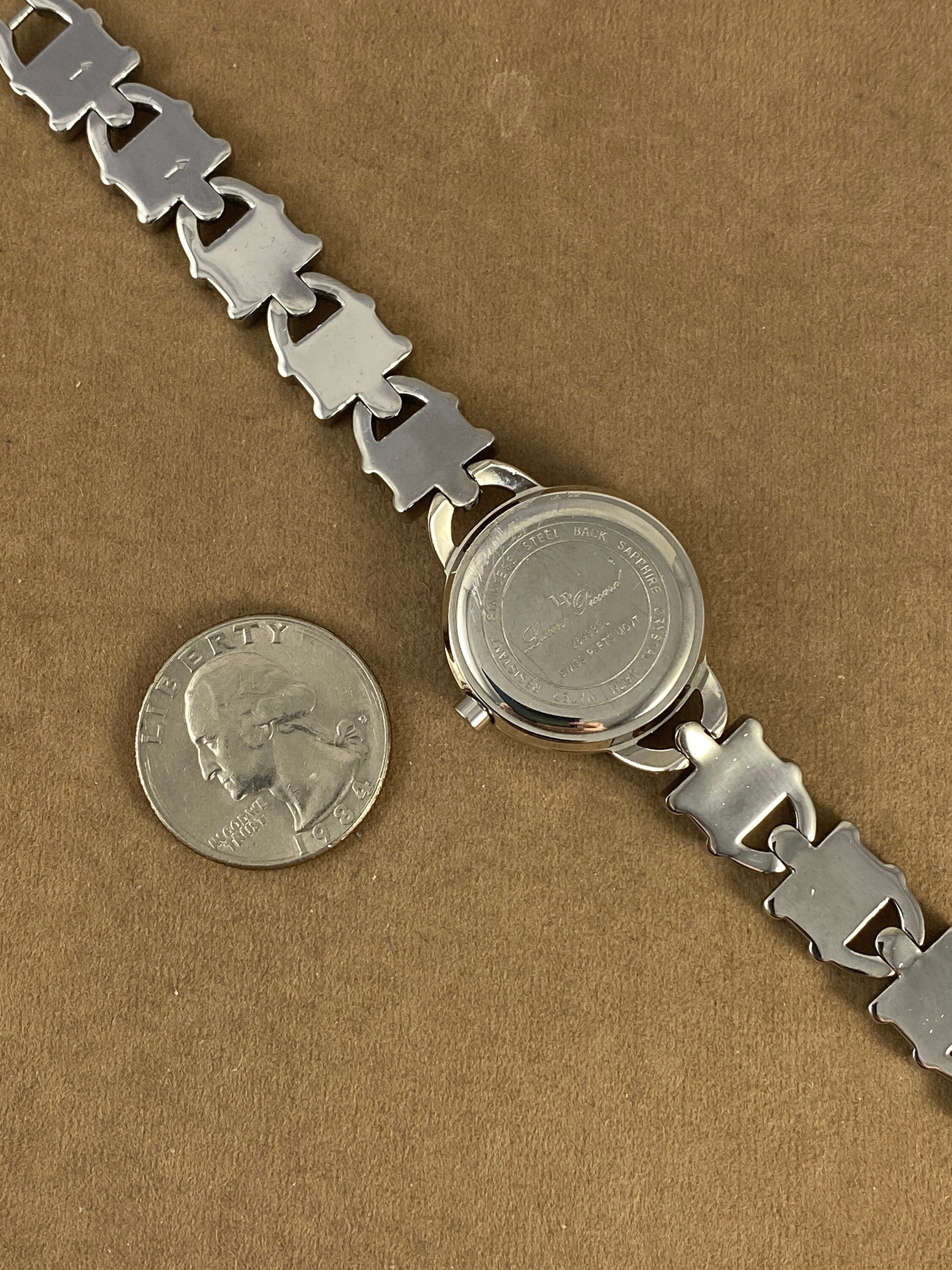 Lucien Piccard Watch: White Sapphire Bezel, Blue Hands - Etsy display picture 2