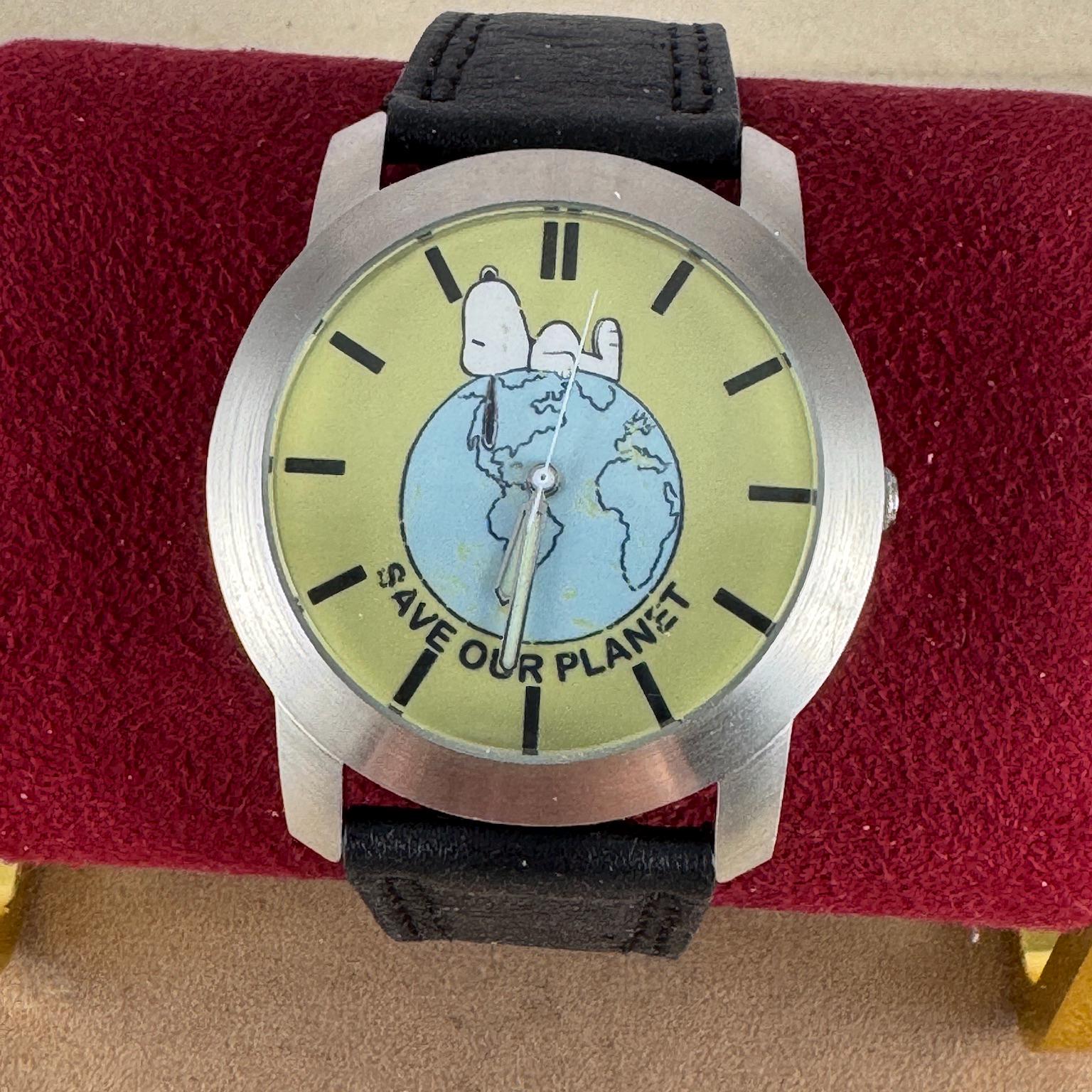 Vintage Snoopy Earth Day Watch: Save Our Planet, New Black  display picture 1