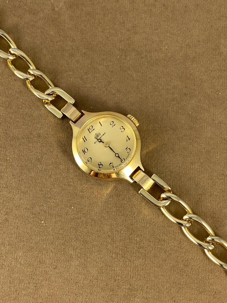 Vintage 1960's Bucherer Ladies Wrist Watch 18K Heavy Gold Etsy