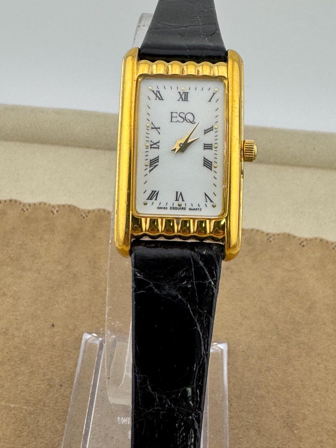 Montre Femme Movado Cadran Noir Inox - Occasion En Bon état - Pile Neuve