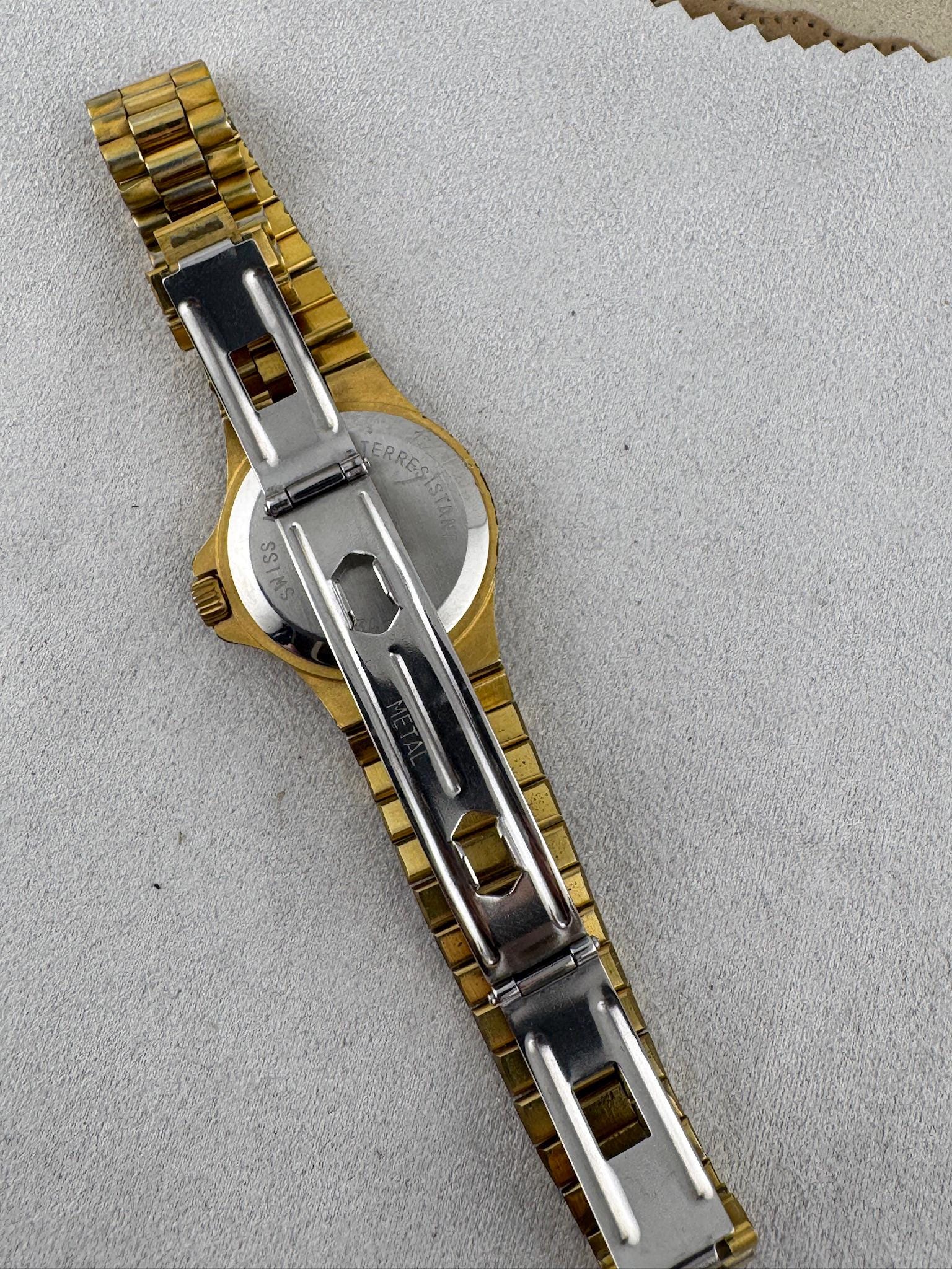 Vintage Daniel Mink Swiss Watch, 18K Gold Plated, Roman Numerals