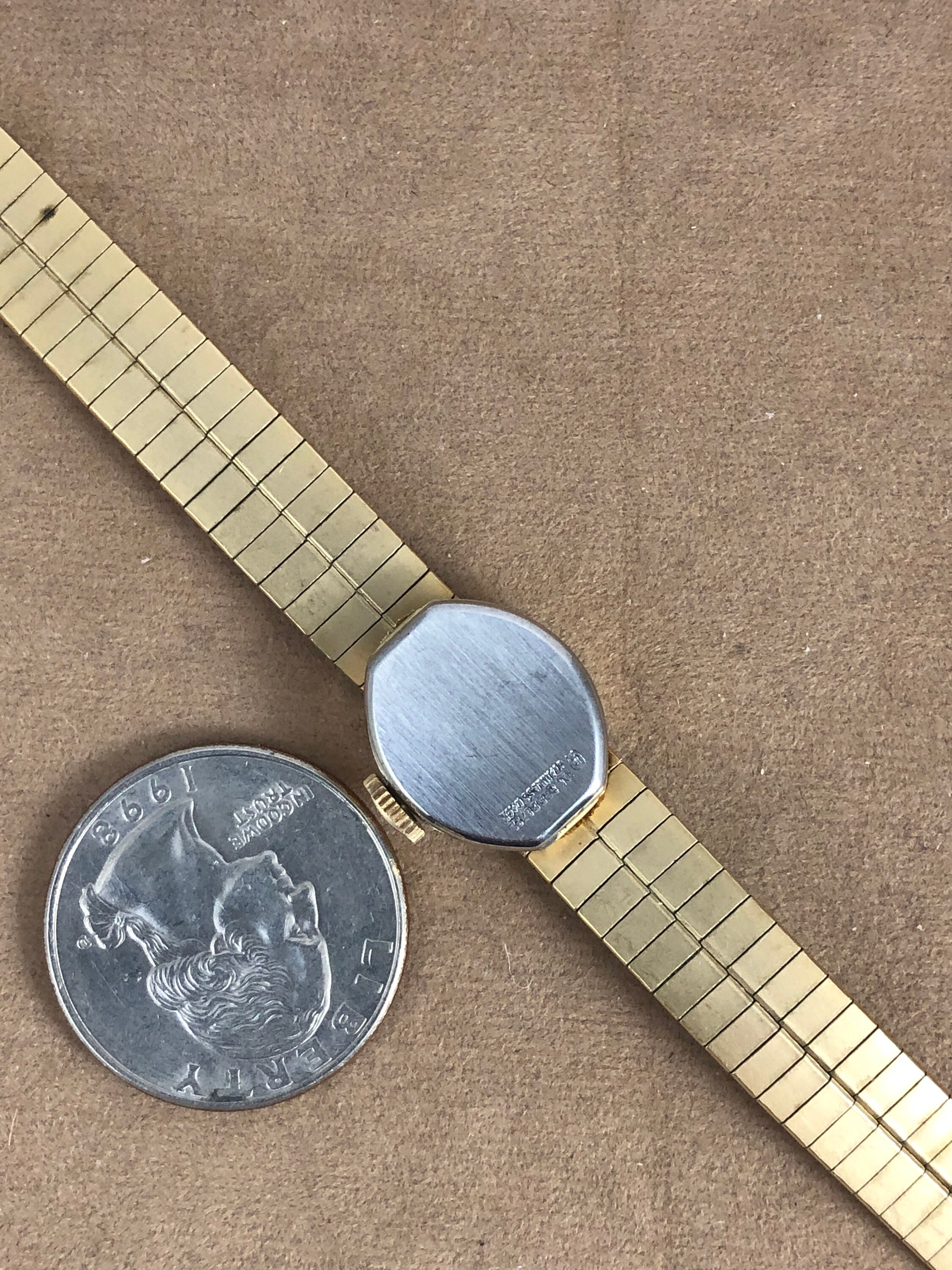 Vintage Sheffield 17 Jewels wide basketweave cuff watch bracelet SHEFFIELD Hidden Ladies Watch Bracelet Cal. 5011B Swiss  main image 2