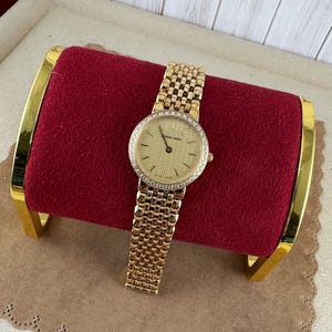 Vintage Daniel Mink Swiss Watch: 18K Gold Plated Crystal Bezel - Etsy
