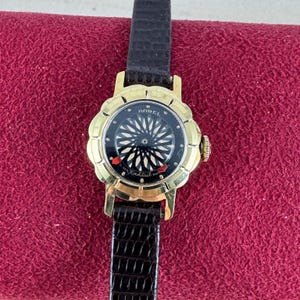 Magical Mystery Dial Vintage Earnest Borel Kaleidoscope Cocktail Watch Swiss Gold Plated Retro Art Deco Ladies wristwatch