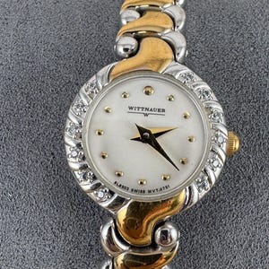 Vintage Wittnauer Diamond Accent Watch: Two-Tone Gold & Silver Bracelet