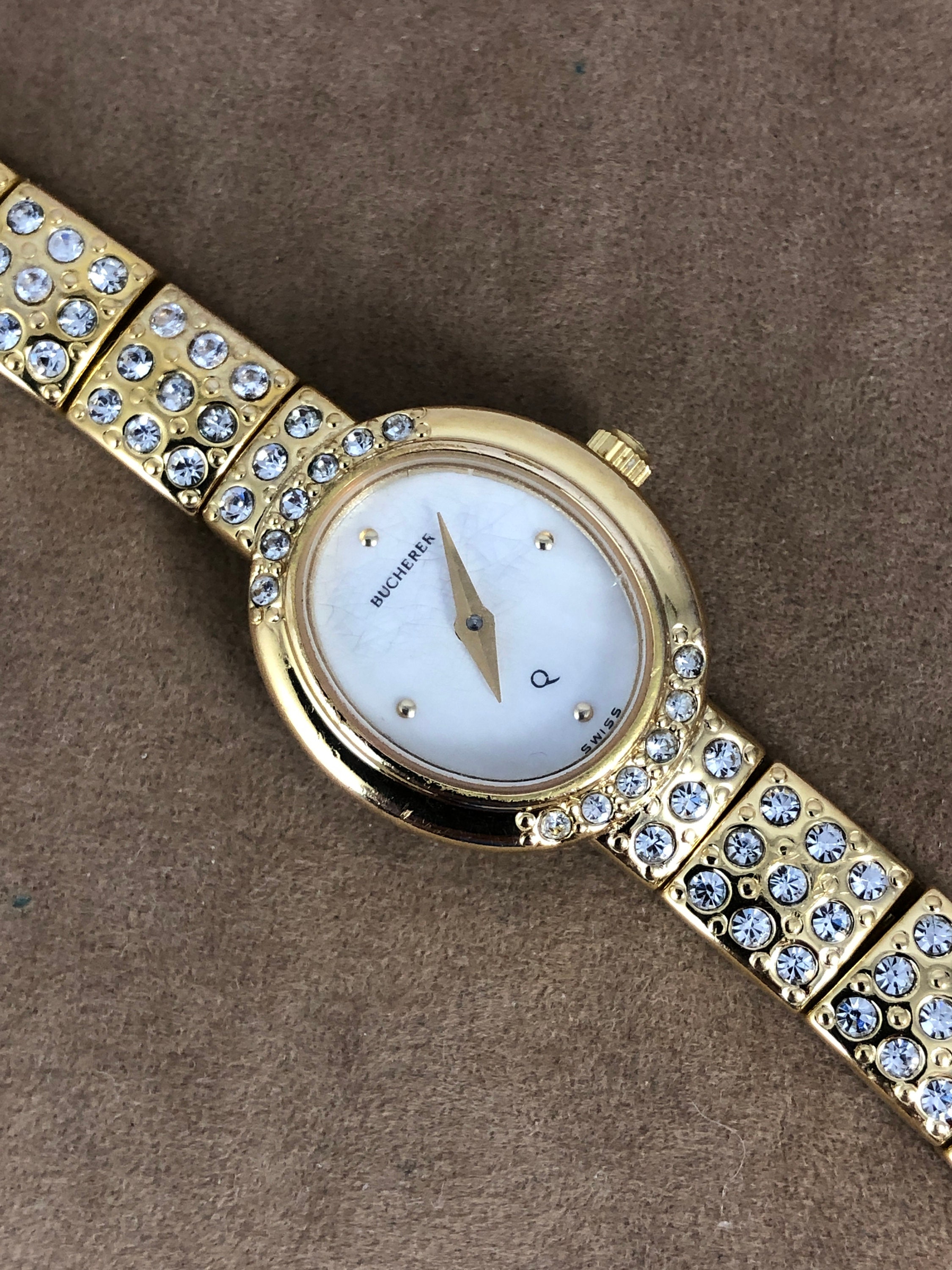 Vintage 1980's Bucherer Ladies Wrist Watch 18K Gold Plated Vintage 1980's Bucherer Ladies Wrist Watch 18K Gold Plated