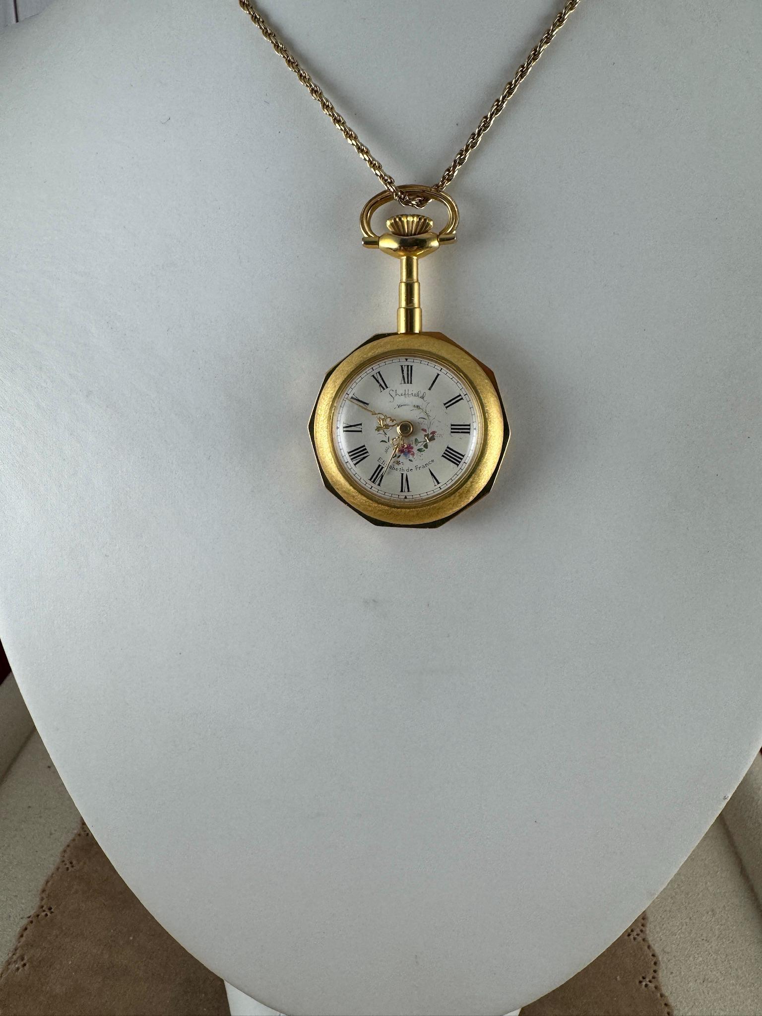 Vintage Sheffield Elisabeth de France 17 Jewel Swiss Pendant Gold Tone Watch Dec Sheffield Elisabeth de France 17 Jewel Swiss | Mercari main image 3