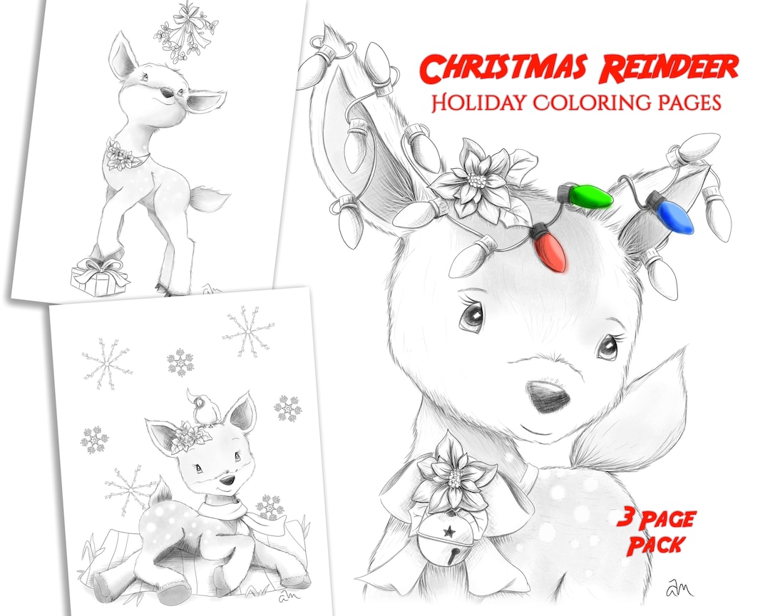 Cute Christmas Reindeer Coloring Pages Kids and Adults Will