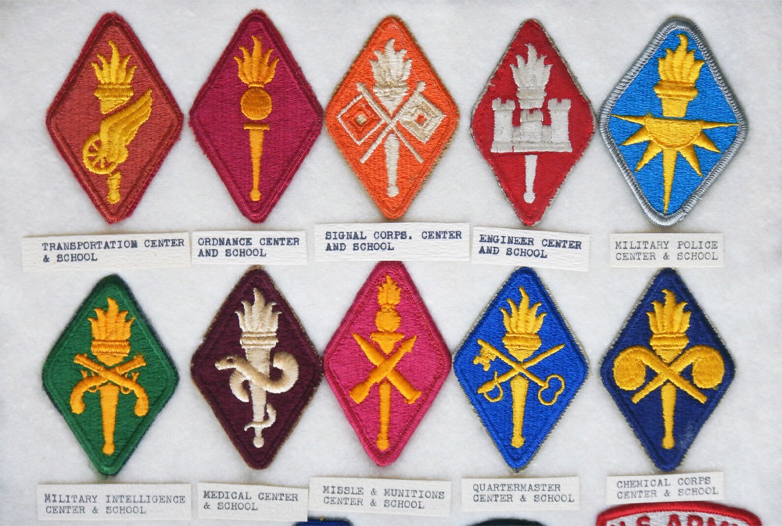 19 Different Embroidered US Army School & Command Patches No Etsy