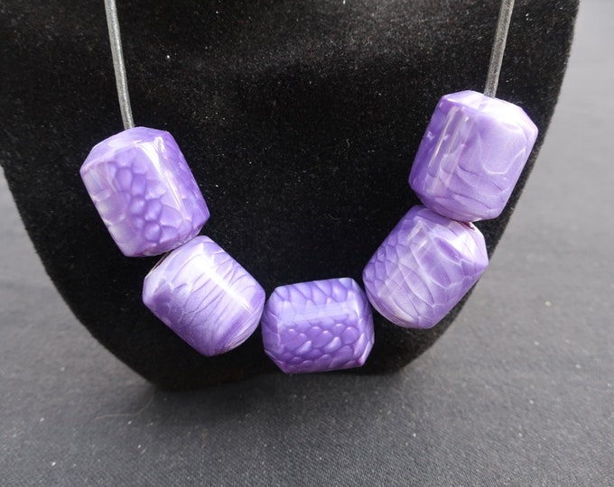 Purple Reptile Skin Acrylic Beads