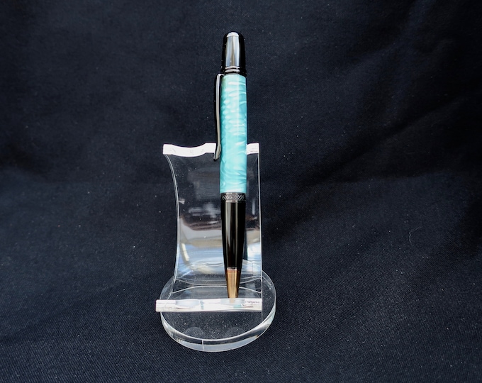 Turquoise Reptile Skin Acrylic Twist Top Pen