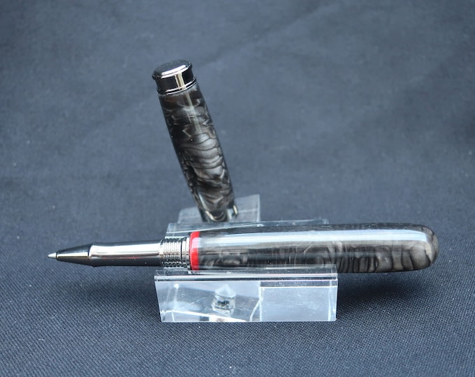 Custom Built Rollerball In Black Reptile Skin Acrylic