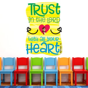 Sunday School Decal, Trust in the Lord With All Your Heart, Christian ...