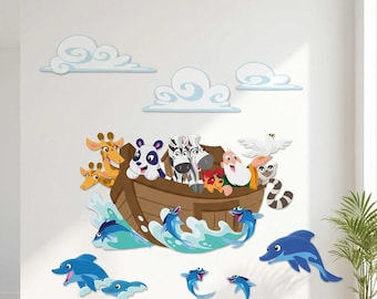 Noah's Ark Wall Decal for Kids Room, Christian Classroom & Church Decor