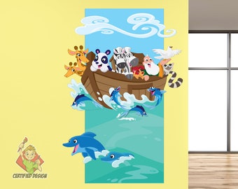 Noah's Ark Wall Decal: Bible Story Nursery Decor Sunday School Classroom Homeschool