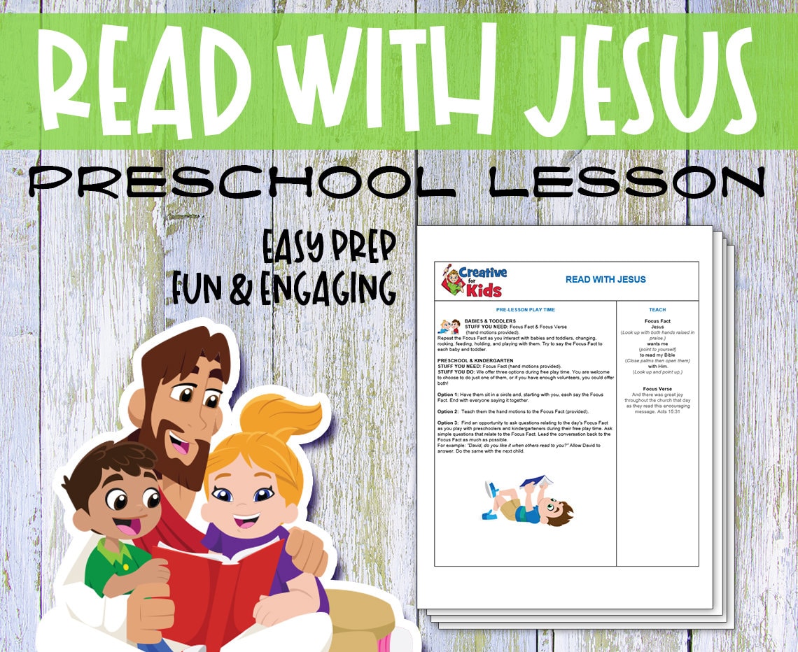 Read With Jesus Preschool Bible Lesson Sunday School Lesson - Etsy