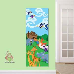 Animals Entering The Ark Banner, Sunday School Decor, Sunday School Banner, Sunday School, Bible Story Mural, Sunday School, 6330