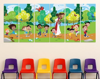 Come Follow Jesus Banner Set – Christian Classroom Collage Display for Kids’ Ministry - 6568