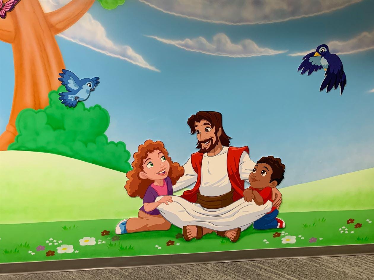 Jesus With Children Church Decal Sunday School Wall Mural Classroom ...