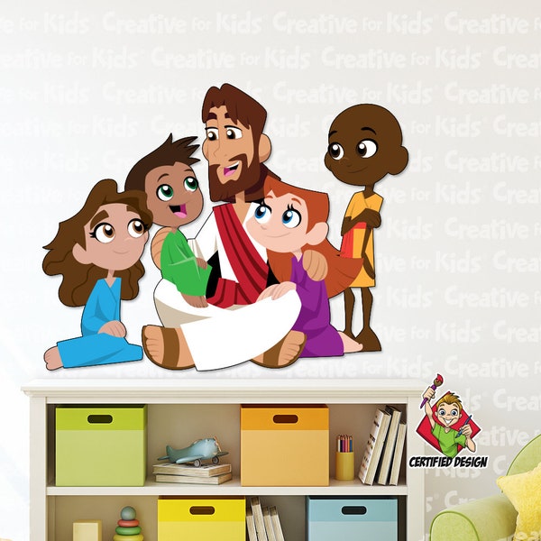 Jesus Blessing Children Wall Decal: Sunday School, Nursery Decor