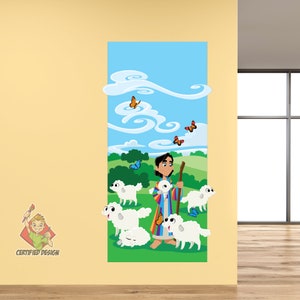 Bible Story Wall Decals for Preschool & Kindergarten Kids - Sunday School Classroom Decor, Christian Kids - Joseph Coat Of Many Colors 9196