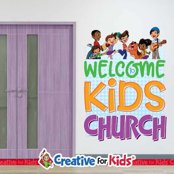 Sunday School Decal, Welcome To Kids Church, Sunday School Art, Kids Bible Decal, Sunday School Decor, Children's Church Decal, 9337