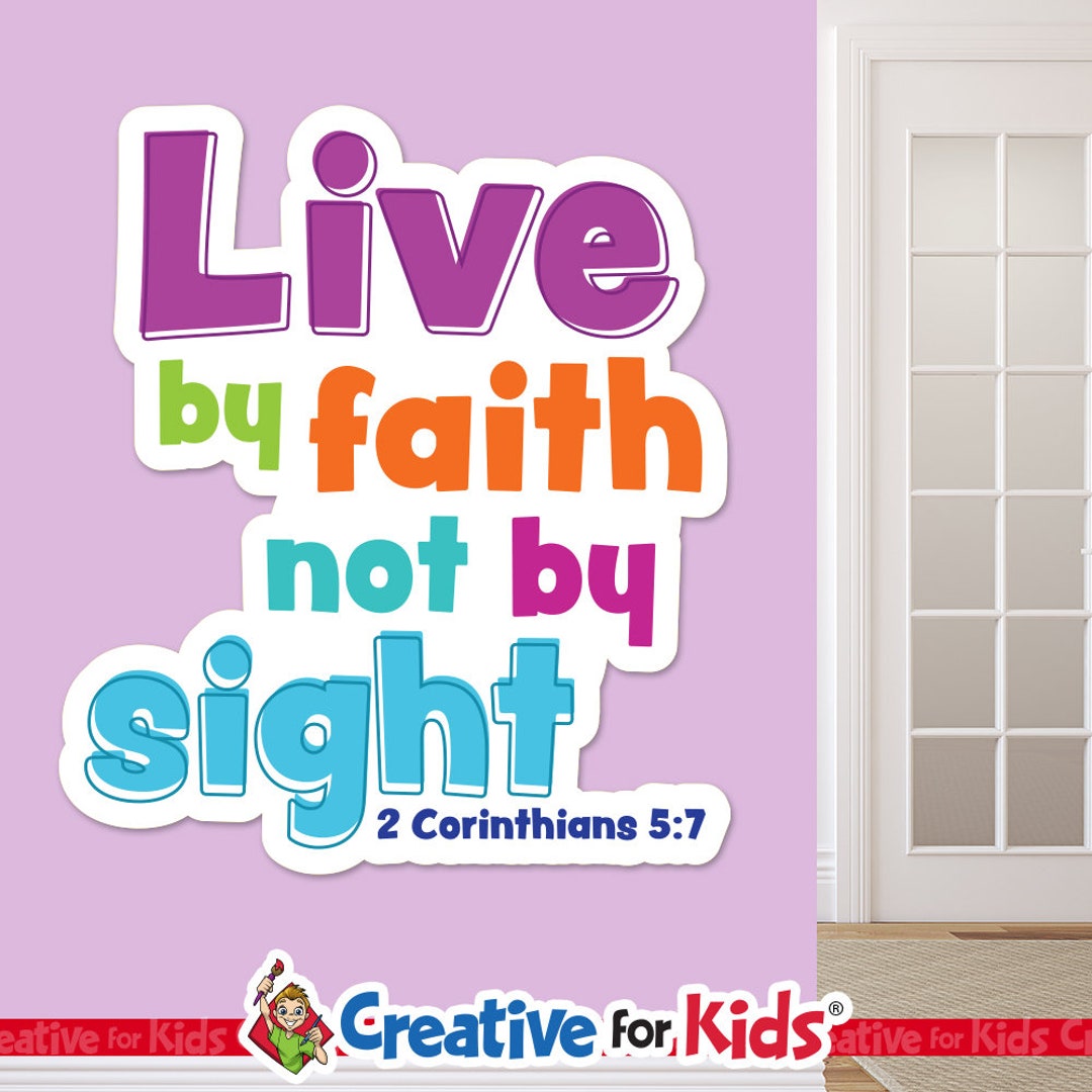 Sunday School Wall Decal for Kids Religious Art, Scripture Verse Poster ...